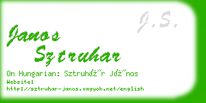 janos sztruhar business card